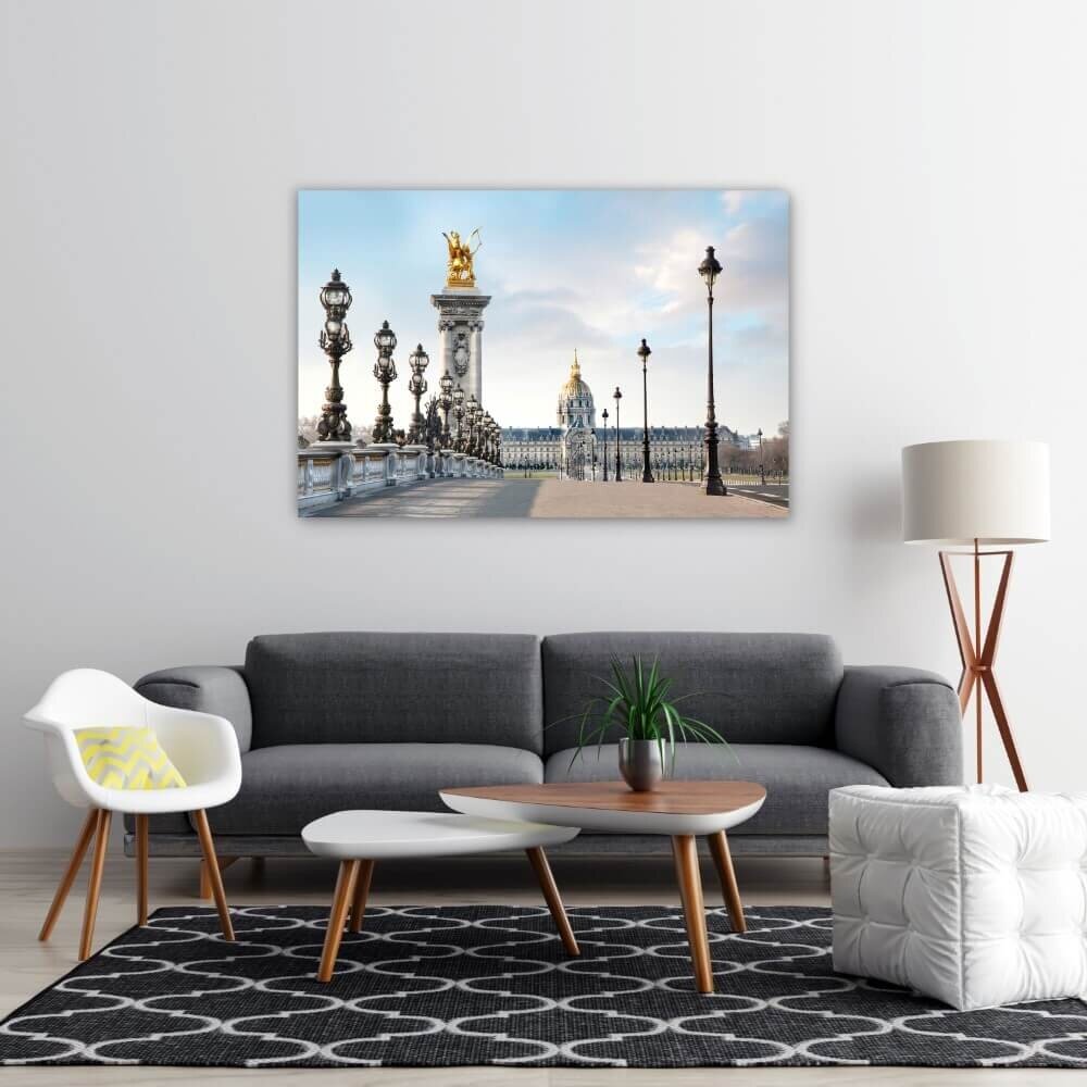 Schilderij Rijk gedecoreerde brug in Parijs | 120 x 80 cm glasschilderij Schilderij Rijk gedecoreerde brug in Parijs | 120 x 80 cm glasschilderij