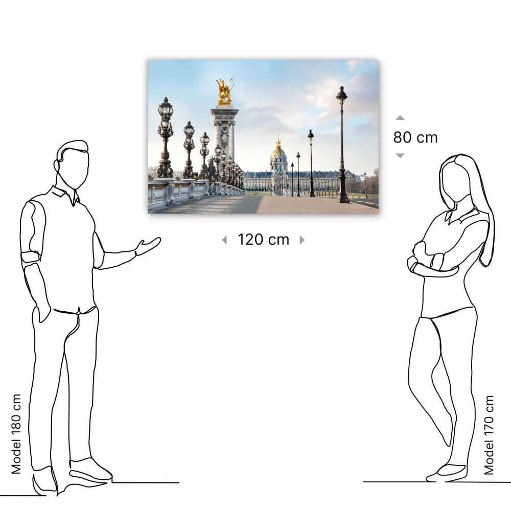 Schilderij Rijk gedecoreerde brug in Parijs | 120 x 80 cm glasschilderij Schilderij Rijk gedecoreerde brug in Parijs | 120 x 80 cm glasschilderij