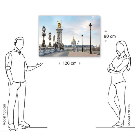 Schilderij Rijk gedecoreerde brug in Parijs | 120 x 80 cm glasschilderij Schilderij Rijk gedecoreerde brug in Parijs | 120 x 80 cm glasschilderij