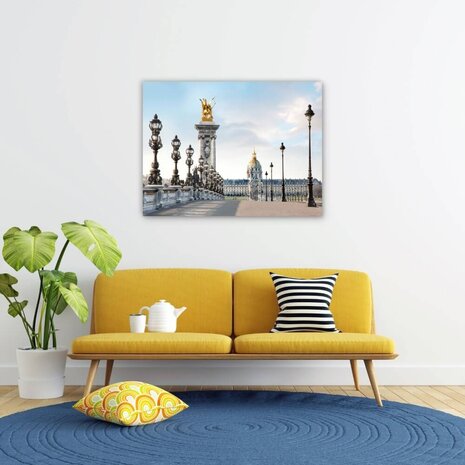 Schilderij Rijk gedecoreerde brug in Parijs | 100 x 75 cm glasschilderij Schilderij Rijk gedecoreerde brug in Parijs | 100 x 75 cm glasschilderij