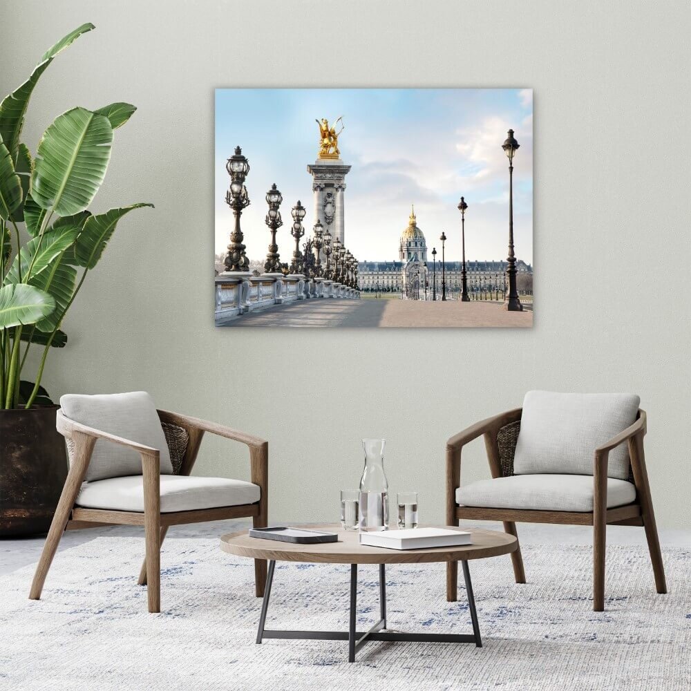 Schilderij Rijk gedecoreerde brug in Parijs | 100 x 75 cm glasschilderij Schilderij Rijk gedecoreerde brug in Parijs | 100 x 75 cm glasschilderij