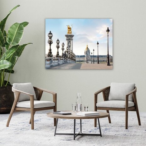 Schilderij Rijk gedecoreerde brug in Parijs | 100 x 75 cm glasschilderij Schilderij Rijk gedecoreerde brug in Parijs | 100 x 75 cm glasschilderij