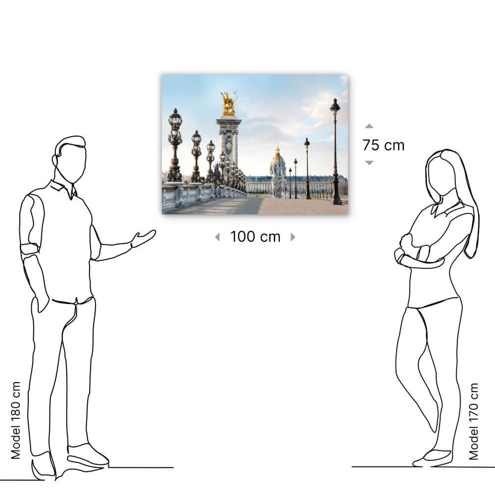 Schilderij Rijk gedecoreerde brug in Parijs | 100 x 75 cm glasschilderij Schilderij Rijk gedecoreerde brug in Parijs | 100 x 75 cm glasschilderij