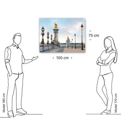 Schilderij Rijk gedecoreerde brug in Parijs | 100 x 75 cm glasschilderij Schilderij Rijk gedecoreerde brug in Parijs | 100 x 75 cm glasschilderij