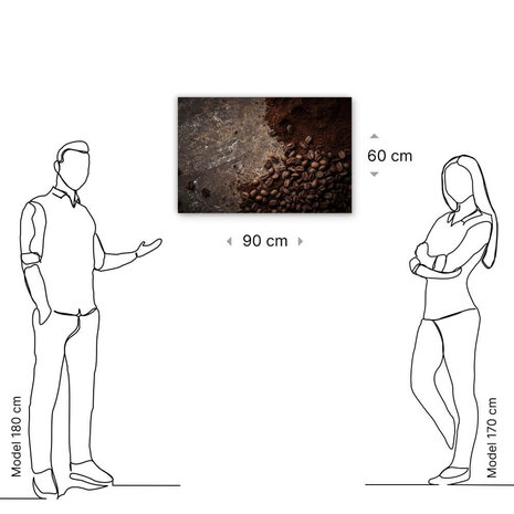 Schilderij Mooie collage van gemalen koffie en bonen | 90 x 60 cm glasschilderij Schilderij Mooie collage van gemalen koffie en bonen | 90 x 60 cm glasschilderij