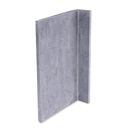 Gevelplint hoek - Belgisch hardsteen - geschuurd (mat) - 10/10x2 cm - hoogte op maat - binnenhoek & buitenhoek van licht / blauw geschuurde arduin (blauwsteen)