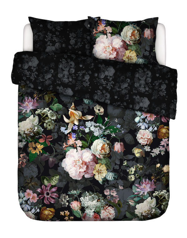 Essenza Fleur Festive Blooming black Dekbedovertrek