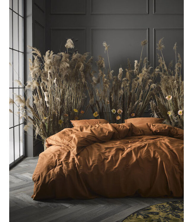 Essenza Minte Leather Brown Dekbedovertrek