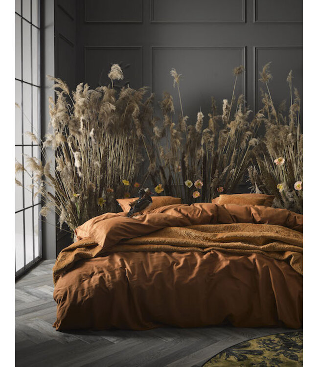 Essenza Minte Leather Brown Dekbedovertrek