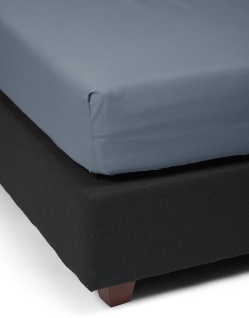 Essenza Minte Denim Hoeslaken Satijn