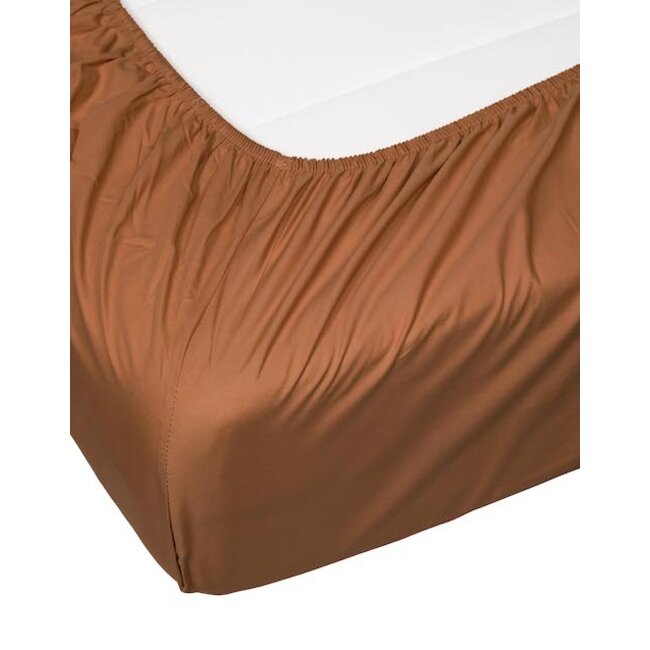 Essenza Minte Leather brown Hoeslaken Satijn