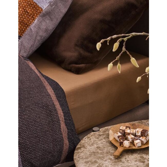 Essenza Minte Cafe Noir Topper Hoeslaken Satijn