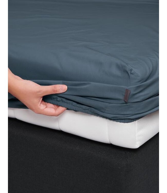 Essenza Premium Percale Hoeslaken Stone blue