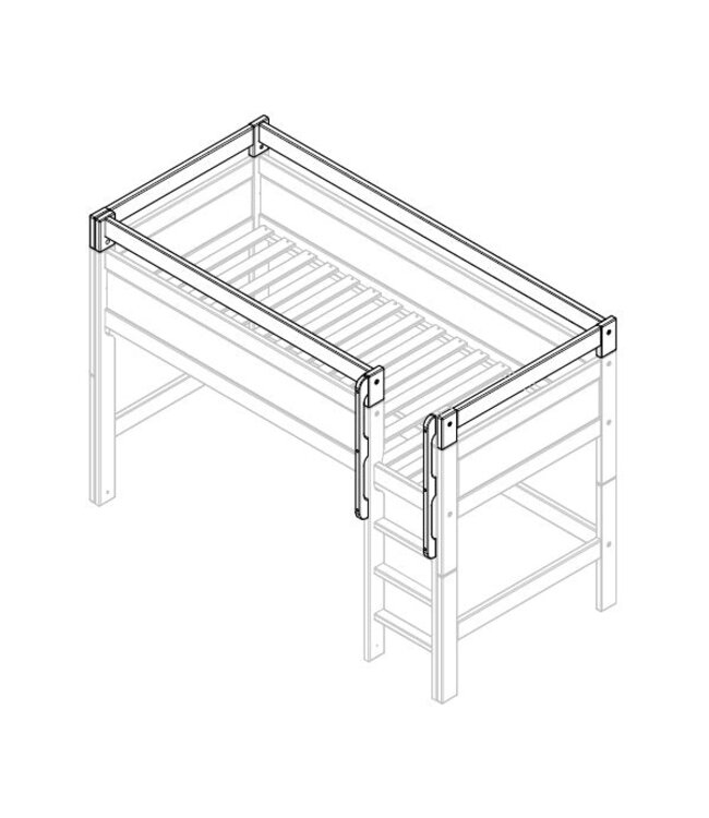 Lifetime beschermrek / lange zijde opening / rechte trap
