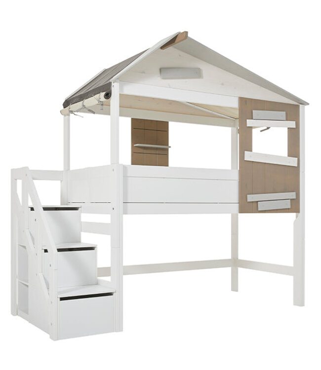 Lifetime halfhoog hutbed the hideout met trapkast