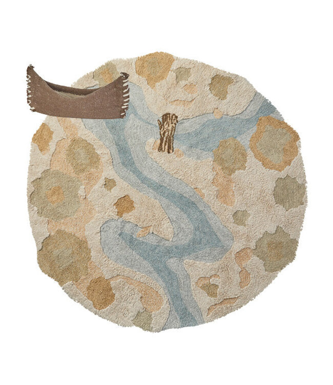 Lifetime rond vloerkleed canoe adventure / 3d tufted