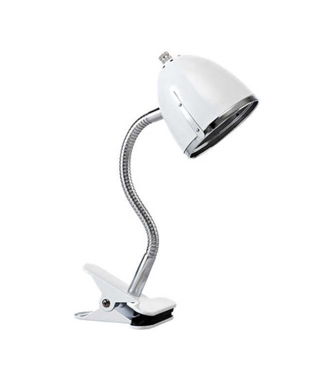 Lifetime knijplamp wit/chroom