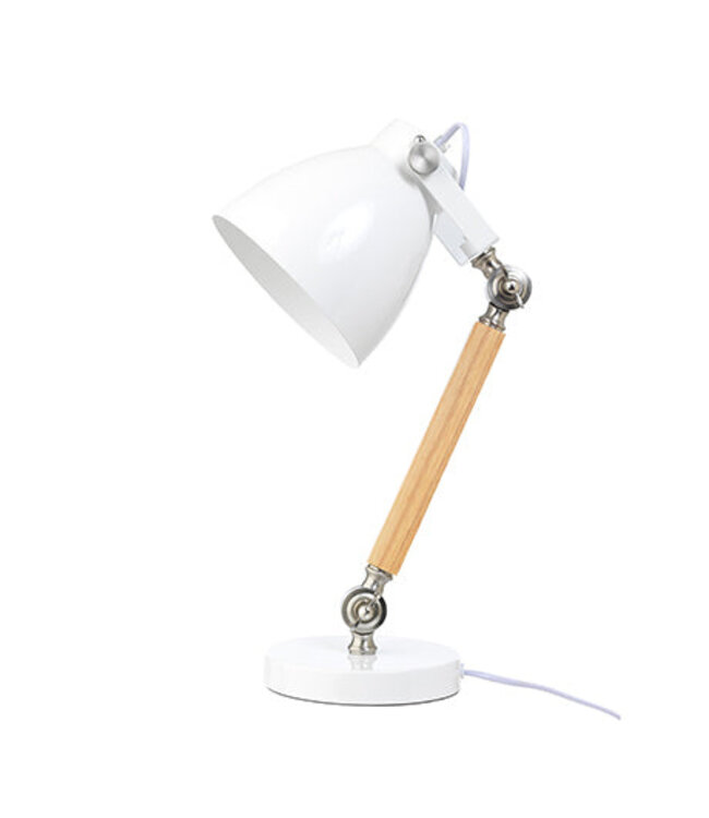 Lifetime bureaulamp hout / metaal - wit
