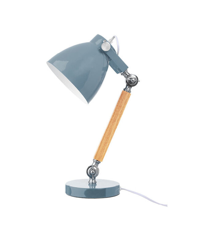 Lifetime bureaulamp hout / metaal - blue shade