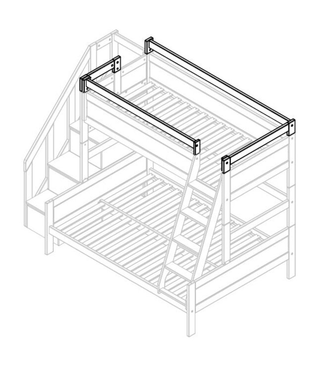 Lifetime beschermrek / lange zijde & h/v opening / fam bed