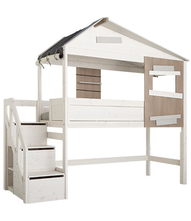 Lifetime halfhoog hutbed the hideout met trapkast