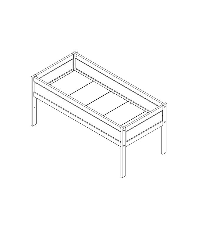 Lifetime bed met lange poten incl. bodemplaten