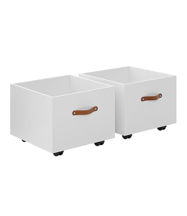 Lifetime 2 opbergboxen op wielen - mdf/wit