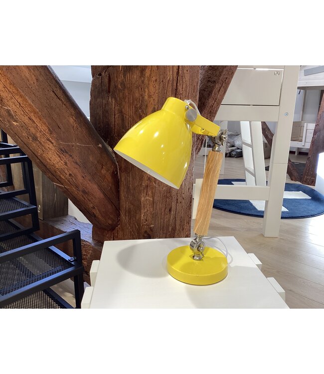 Lifetime bureaulamp hout / metaal geel