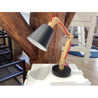 Lifetime Lifetime bureaulamp hout / metaal zwart