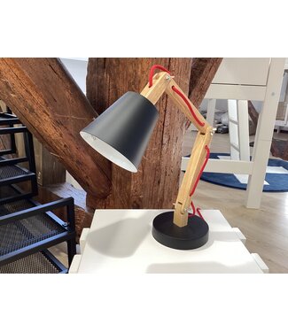Lifetime Lifetime bureaulamp hout / metaal zwart
