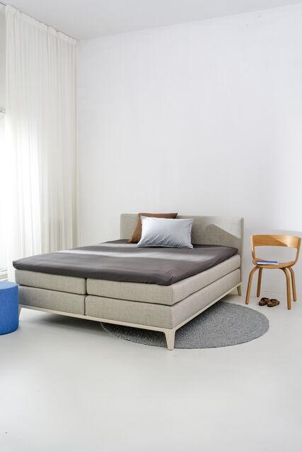 Auping Organic Satijnkatoen Hoeslaken Topper anthracite