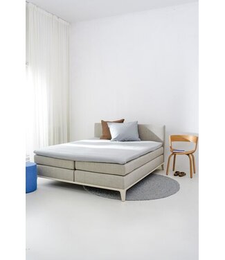 Auping Auping Organic Satijnkatoen Hoeslaken Topper light grey