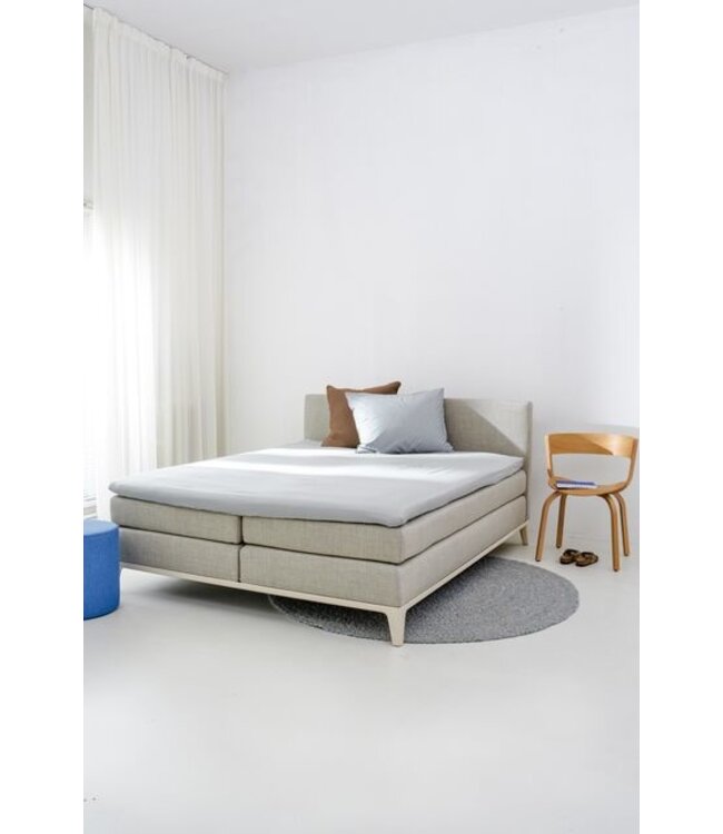 Auping Organic Satijnkatoen Hoeslaken Topper light grey