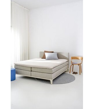 Auping Auping Organic Satijnkatoen Hoeslaken Topper taupe
