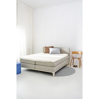 Auping Organic Satijnkatoen Hoeslaken Topper off white