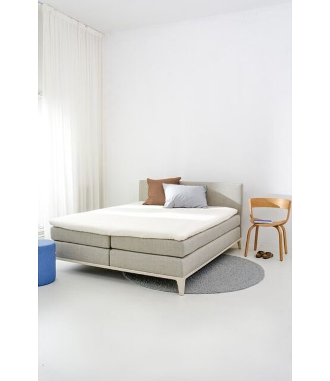 Auping Organic Satijnkatoen Hoeslaken Topper off white