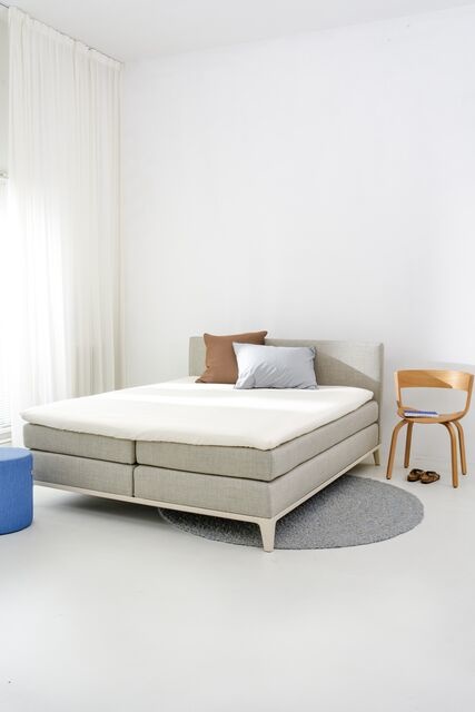 Auping Organic Satijnkatoen Hoeslaken Topper off white