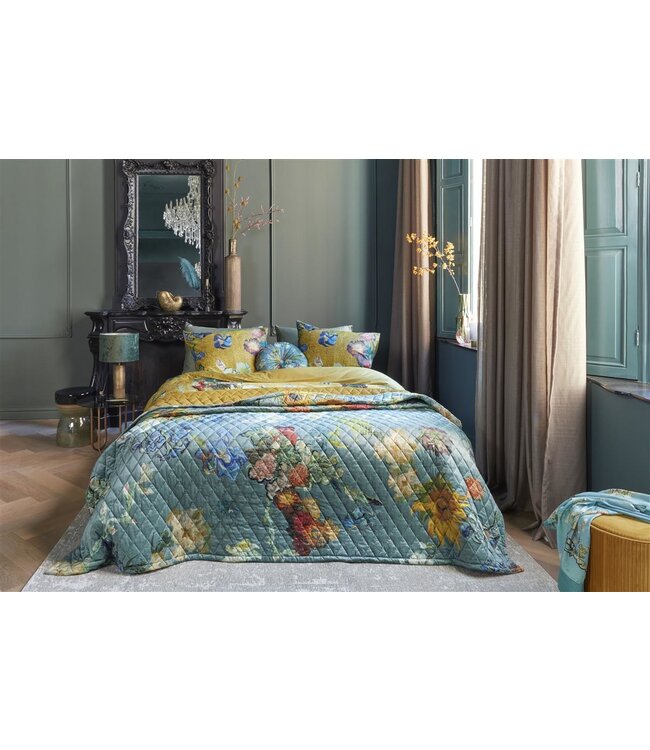 Beddinghouse x Van Gogh Museum Partout des Fleurs Bedspread Green