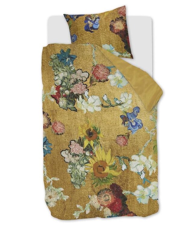 Beddinghouse x Van Gogh Museum Partout des Fleurs dekbedovertrek Gold