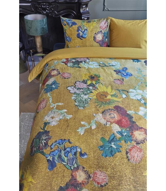 Beddinghouse x Van Gogh Museum Partout des Fleurs dekbedovertrek Gold