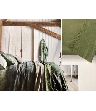 Vandyck Vandijck  Pure 07 W.Band Dekbedovertrek earth green 140x200/220 cm