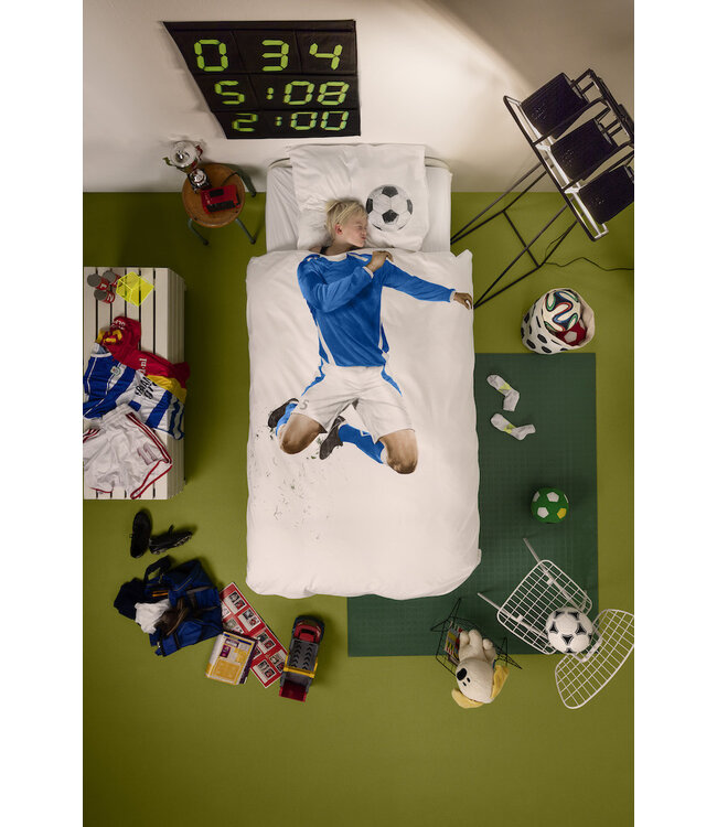 Snurk Soccer Champ Blue dekbedovertrek