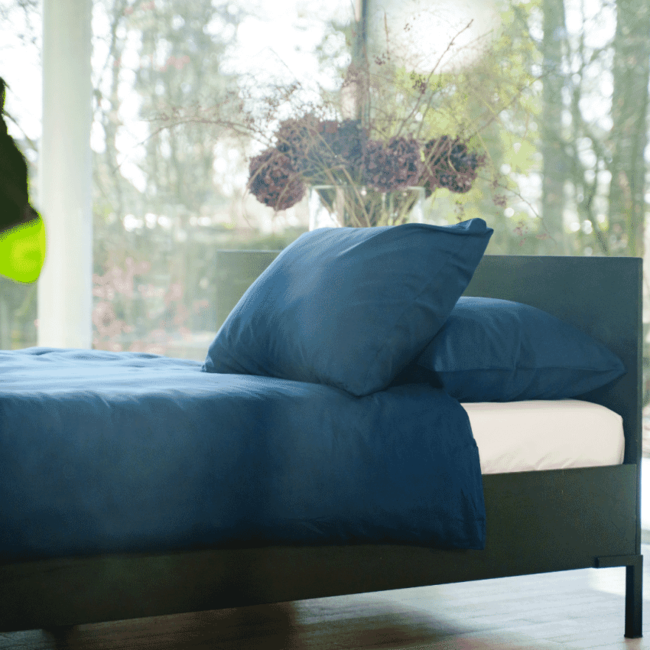Kayori dekbedovertrek Kiyo Tencel Donkerblauw