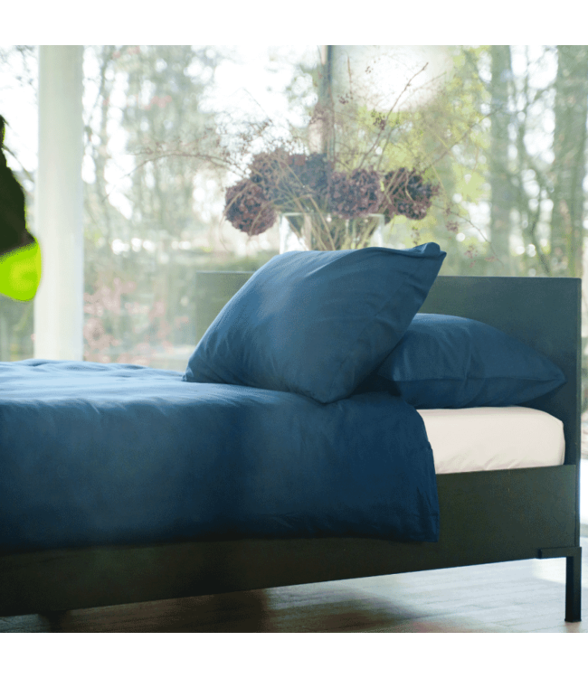 Kayori dekbedovertrek Kiyo Tencel Donkerblauw
