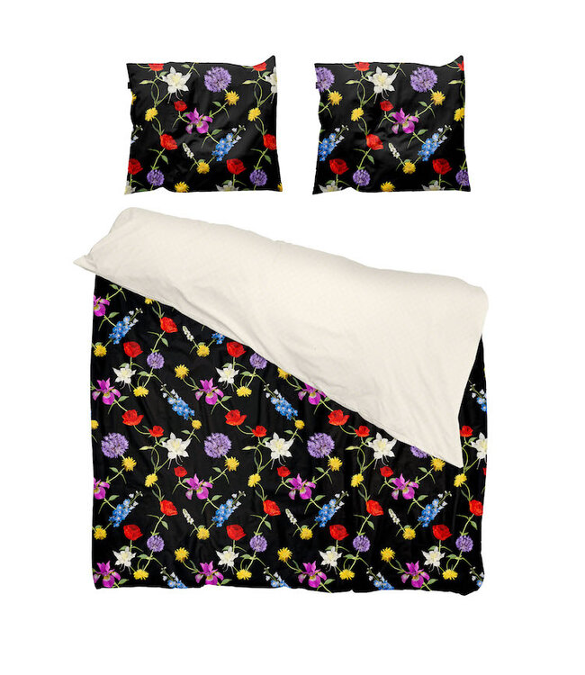 Snurk dekbedovertrek Bouquet black