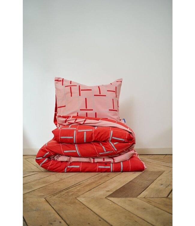 Auping Graphic red Dekbedovertrek