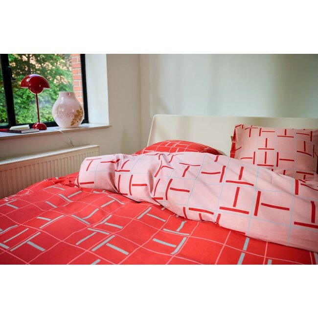 Auping Graphic red Dekbedovertrek