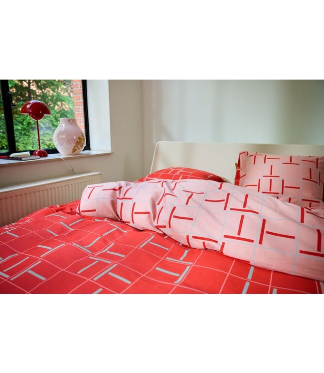 Auping Graphic red Dekbedovertrek