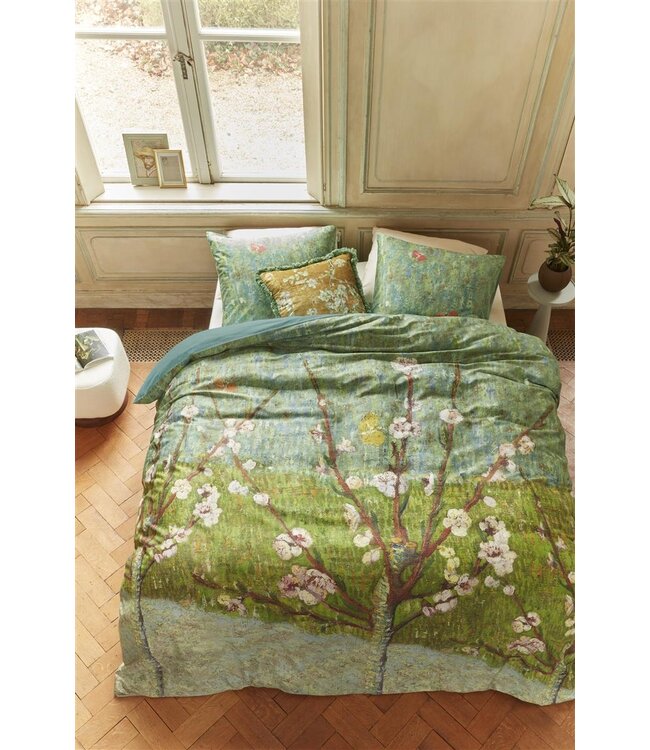 Beddinghouse x Van Gogh Museum Peach Trees Dekbedovertrek Groen