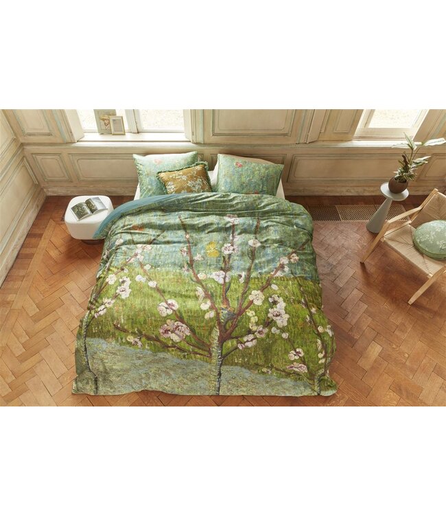 Beddinghouse x Van Gogh Museum Peach Trees Dekbedovertrek Groen